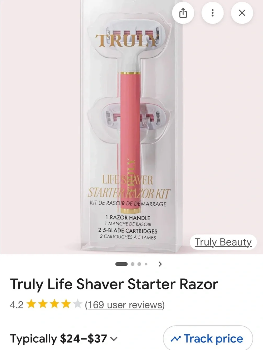 TRULY Pink Razor Starter Kit with Coco Cloud After Shave Serum
